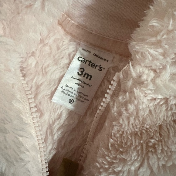 Carter's Pink Plush Footie One Piece - Picture 3 of 3